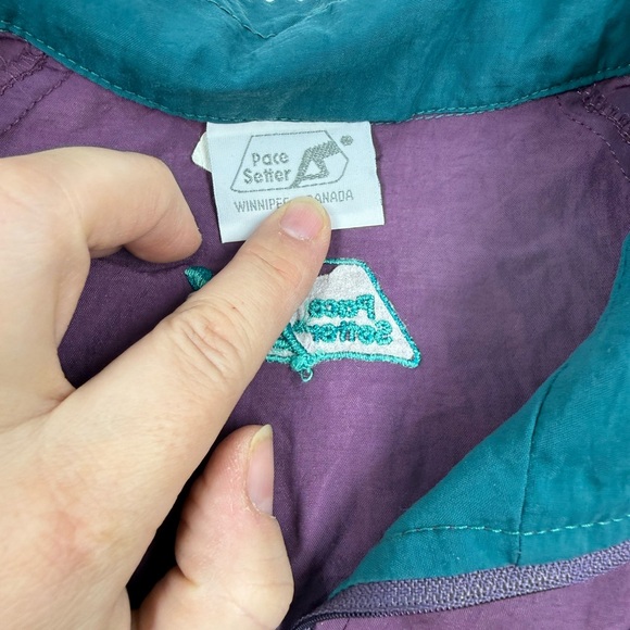 Vintage Pacesetter Disney Mighty Ducks Light Jacket Coat Size Sm Green Purple - Picture 3 of 4